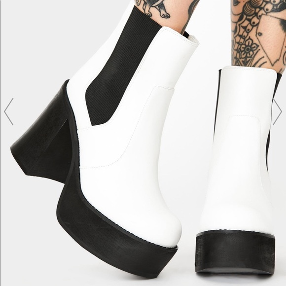 Current Mood Dollskill Platform Boots NWT White 11 - Picture 4 of 5